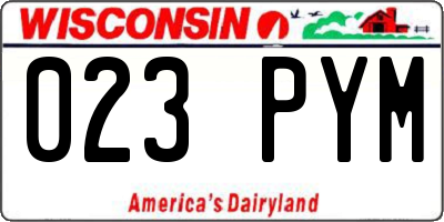 WI license plate 023PYM