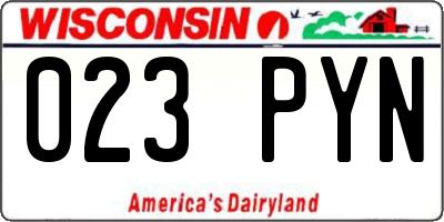 WI license plate 023PYN