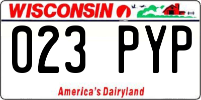 WI license plate 023PYP
