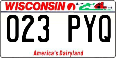 WI license plate 023PYQ
