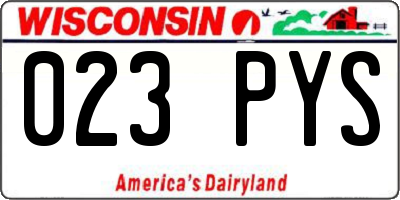 WI license plate 023PYS