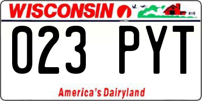 WI license plate 023PYT