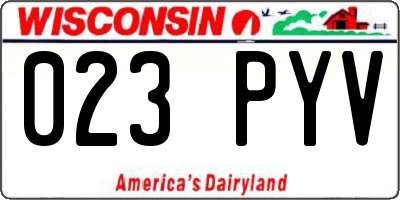 WI license plate 023PYV
