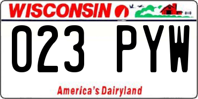 WI license plate 023PYW