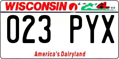 WI license plate 023PYX