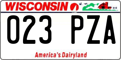 WI license plate 023PZA