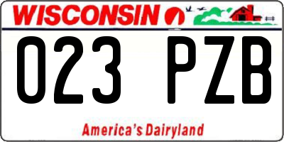 WI license plate 023PZB