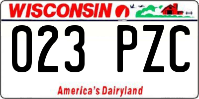 WI license plate 023PZC