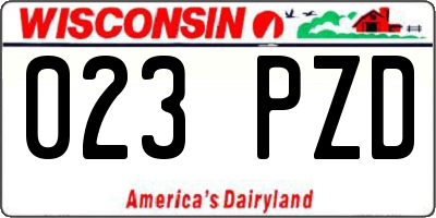 WI license plate 023PZD