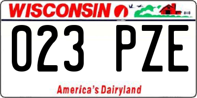 WI license plate 023PZE