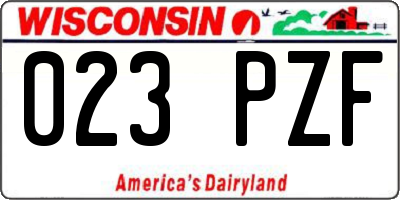 WI license plate 023PZF