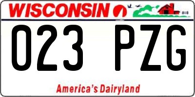 WI license plate 023PZG