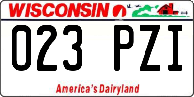 WI license plate 023PZI