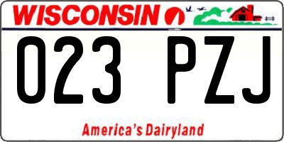 WI license plate 023PZJ