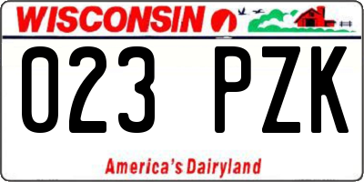 WI license plate 023PZK