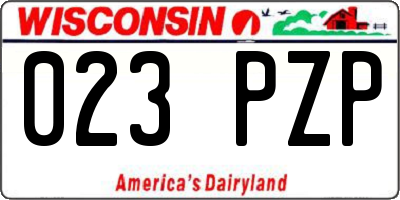 WI license plate 023PZP