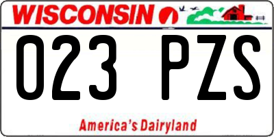 WI license plate 023PZS