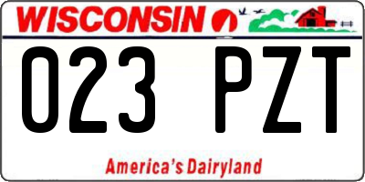WI license plate 023PZT