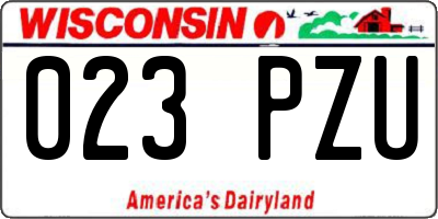 WI license plate 023PZU