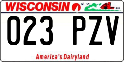 WI license plate 023PZV