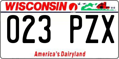 WI license plate 023PZX
