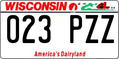 WI license plate 023PZZ