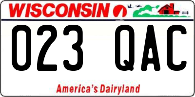 WI license plate 023QAC