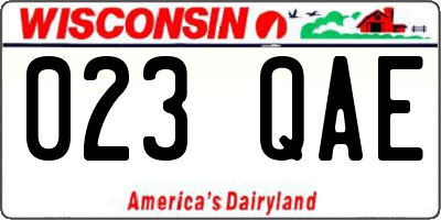 WI license plate 023QAE