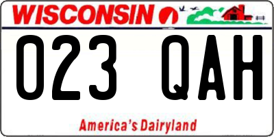 WI license plate 023QAH