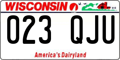 WI license plate 023QJU