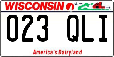 WI license plate 023QLI