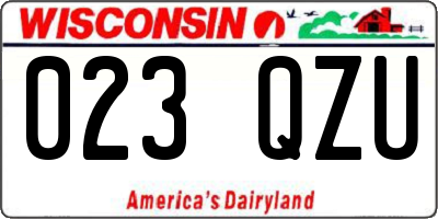 WI license plate 023QZU