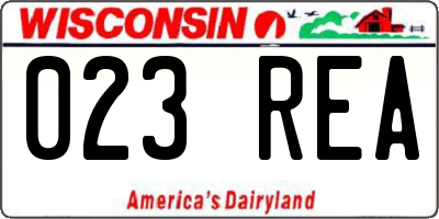 WI license plate 023REA