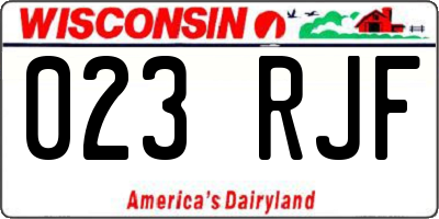 WI license plate 023RJF