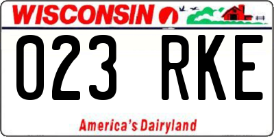 WI license plate 023RKE