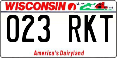 WI license plate 023RKT
