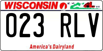 WI license plate 023RLV