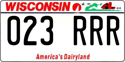 WI license plate 023RRR