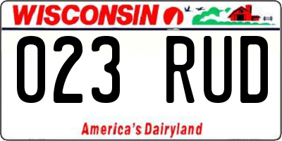 WI license plate 023RUD