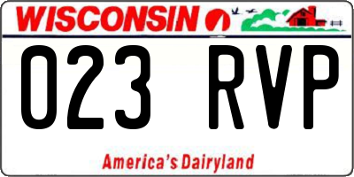 WI license plate 023RVP