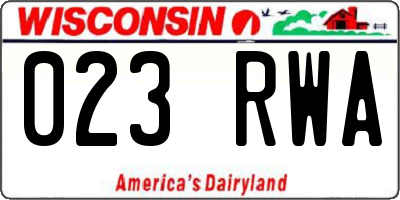WI license plate 023RWA