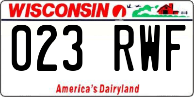 WI license plate 023RWF