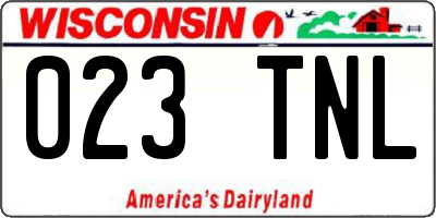 WI license plate 023TNL