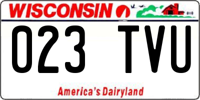 WI license plate 023TVU