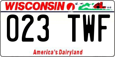 WI license plate 023TWF