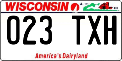 WI license plate 023TXH