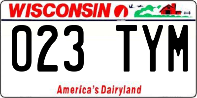 WI license plate 023TYM