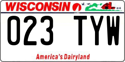 WI license plate 023TYW