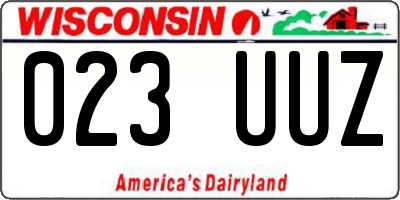 WI license plate 023UUZ