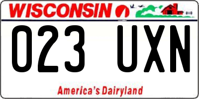 WI license plate 023UXN